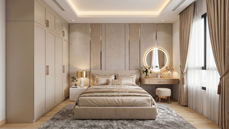 Phối cảnh gợi ý nội thất phòng ngủ